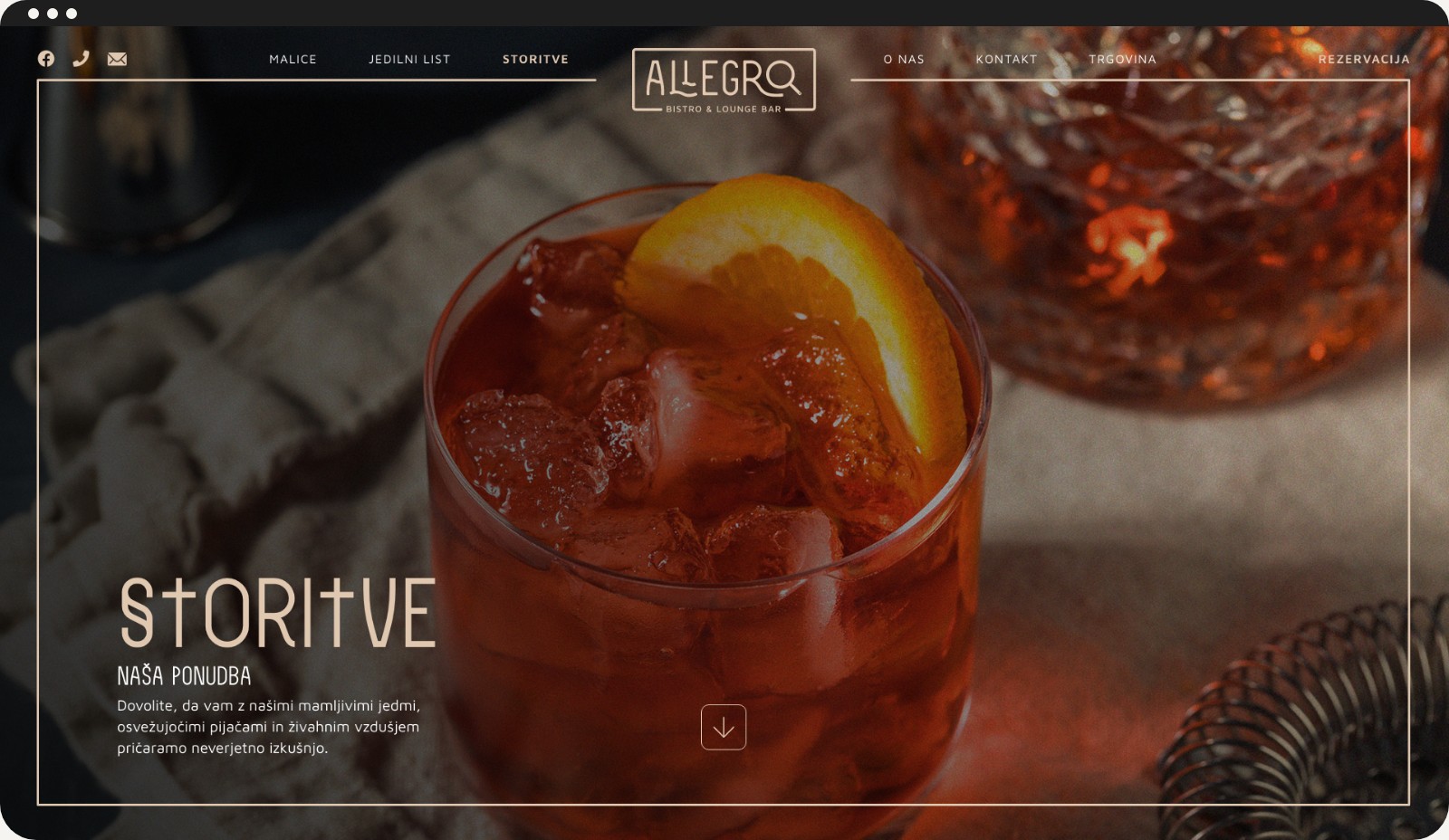 Spletna stran in spletna trgovina Bistro Allegro | EpiCoro studio