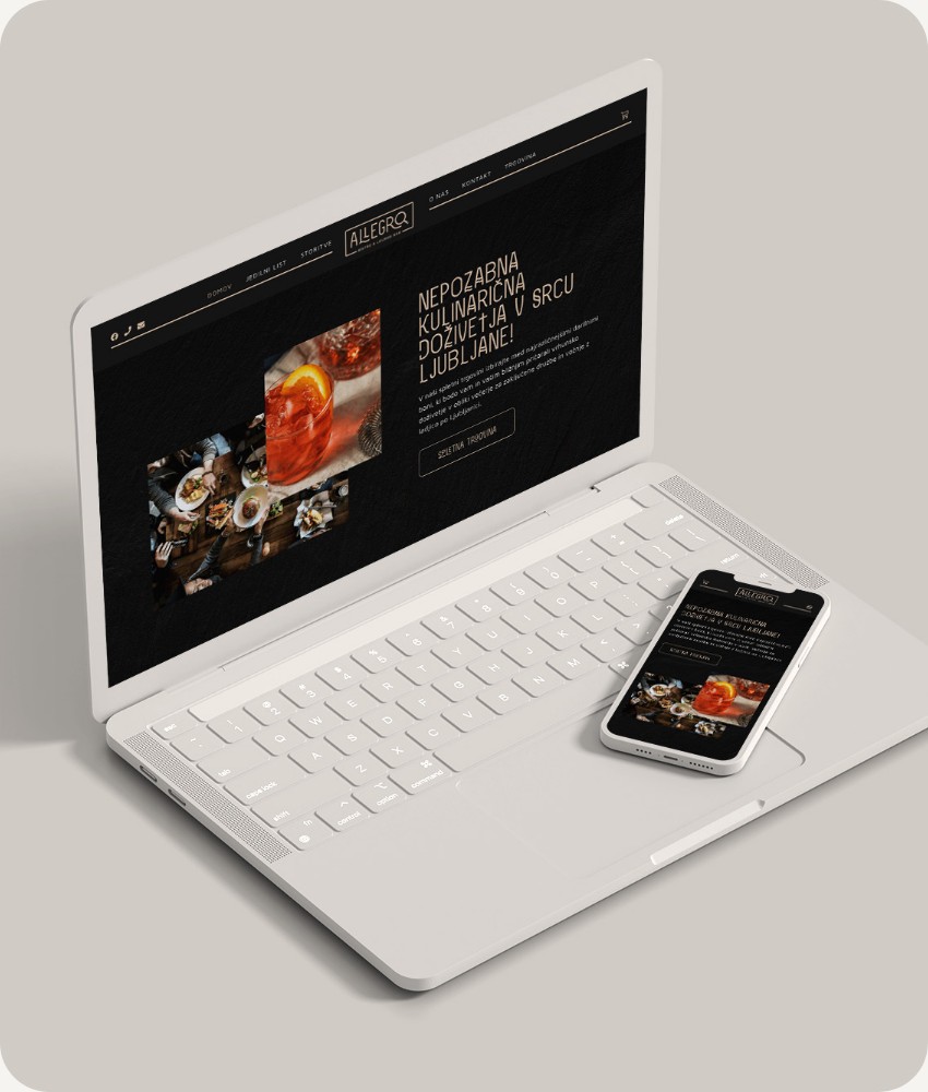 Spletna stran in spletna trgovina Bistro Allegro | EpiCoro studio