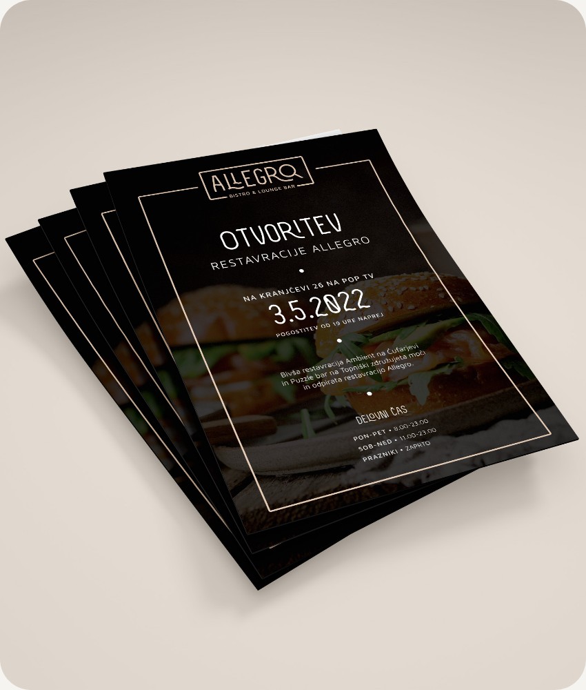 Grafično oblikovanje Bistro Allegro | EpiCoro studio