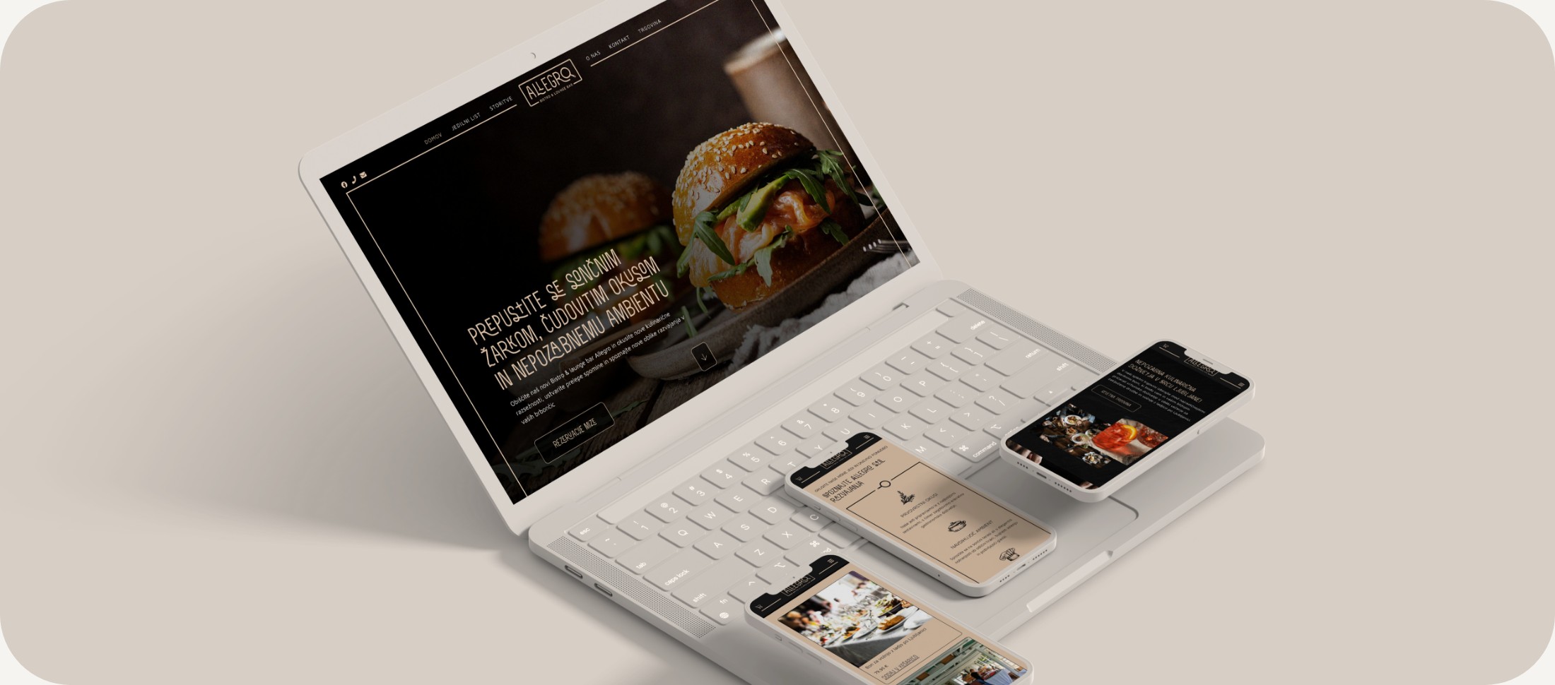 Spletna stran in spletna trgovina Bistro Allegro | EpiCoro studio