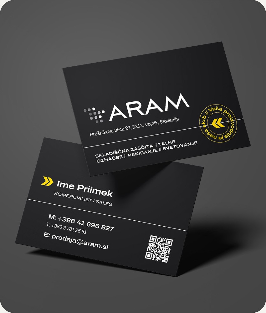 Grafično oblikovanje Aram | Vizitka | EpiCoro studio