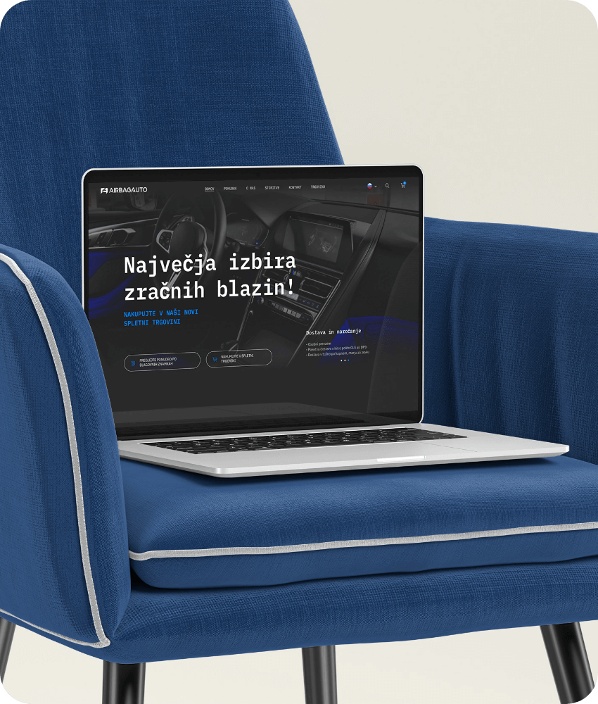 Spletna stran in spletna trgovina Airbagauto | Projekti EpiCoro studio