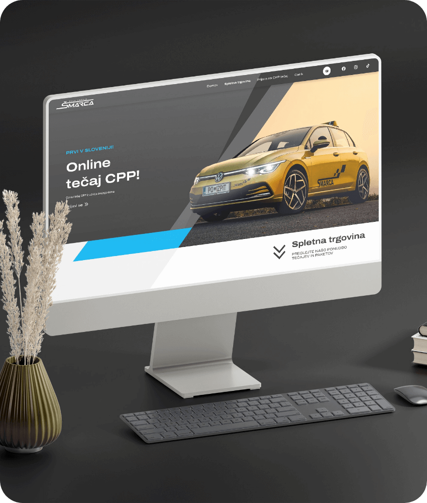 Spletna stran in spletna trgovina Avtošola Šmarca | Projekti EpiCoro studio